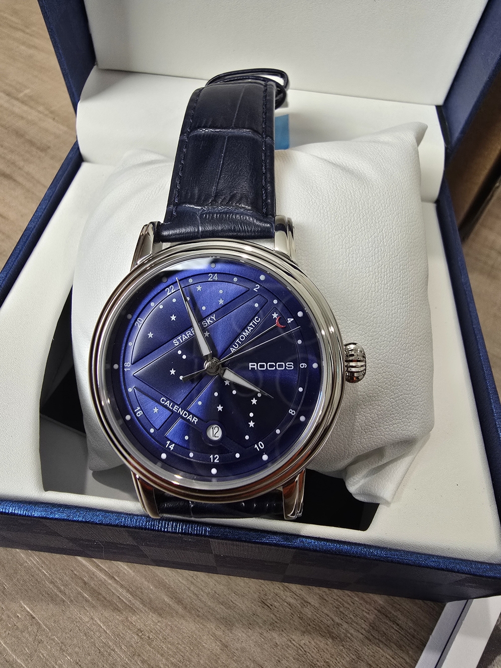 ROCOS Men's Blue Starry Dial Automatic Watch
